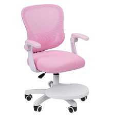 Кресло детское компьютерное CHAIRMAN CH106 розовый, с подножкой (7187530)