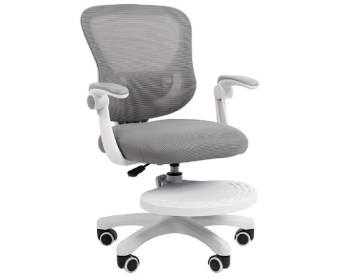 [Офисные кресла] Кресло детское компьютерное CHAIRMAN CH106 серый, с подножкой (7187532)