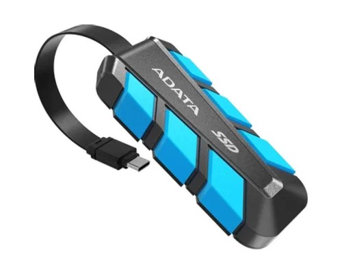 [Носитель информации] Твердотельный накопитель/ ADATA External SSD SC740, 2000GB, Type-C, USB 3.2 Gen2, R/W 1050/1000 MB/s, 121.8x40.5x22.3mm, Blue (5 лет)