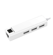 5bites Кабель-адаптер UA2-45-06WH USB2.0 / 3*USB2.0 / RJ45 100MB / WHITE