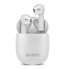 Наушники  SVEN E-727BTбел BТ,ТWS,магн заряд кейс, беспровод, стерео