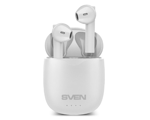 [Наушники] Наушники  SVEN E-727BTбел BТ,ТWS,магн заряд кейс, беспровод, стерео