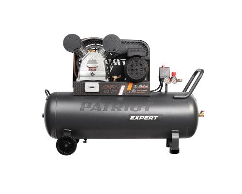 [Компрессоры, Пневматическое оборудование] Компрессор PATRIOT KRX 420 L100 [545302315] { поршневой, ременной, масляный, 420 л/мин, 100 л, 10 бар, 2.2 кВт, 230 В }