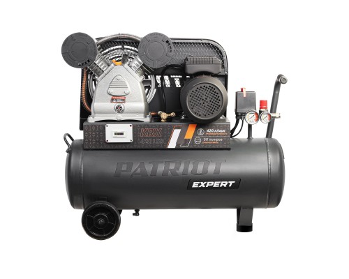[Компрессоры, Пневматическое оборудование] Компрессор PATRIOT KRX 420 L50 [545302310] { поршневой, ременной, масляный, 420 л/мин, 50 л, 10 бар, 2.2 кВт, 230 В }