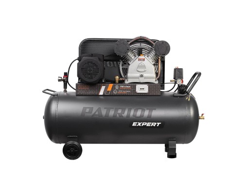 [Компрессоры, Пневматическое оборудование] Компрессор PATRIOT KRX 700 L200 D [545302345] { поршневой, ременной, масляный, 700 л/мин, 200 л, 10 бар, 4 кВт, 400 В }