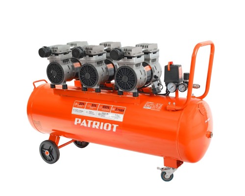 [Компрессоры, Пневматическое оборудование] Компрессор Patriot поршневой безмасляный WO 100-440 [525301935] { 440 л/мин, 8 бар, 2500 Вт, 100 л, быстросъем и 