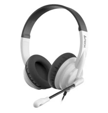 Наушники с микрофоном A4Tech HU-10 черный/белый 2м накладные USB оголовье (HU-10/USB/BLACK+WHITE)