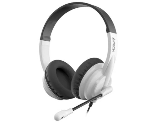 [Наушники] Наушники с микрофоном A4Tech HU-10 черный/белый 2м накладные USB оголовье (HU-10/USB/BLACK+WHITE)