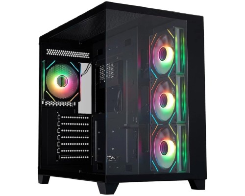 [Корпус] 1STPLAYER MEGAVIEW MV8-TP ARGB Black / ATX / 4x120mm ARGB fans / MV8-TP-BK-3FC7R-1FC7