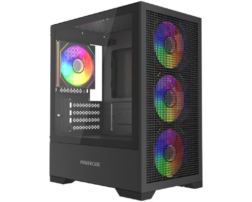 [Корпус] Powercase Mistral Micro B315, Tempered Glass, 4x 120mm ARGB PWM Fan, чёрный, mATX  (CMMB315-A4)