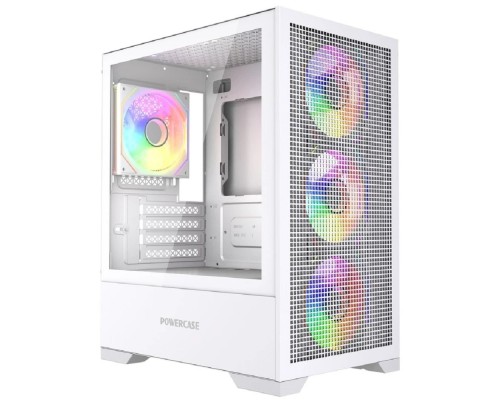 [Корпус] Powercase Mistral Micro B315W, Tempered Glass, 4x 120mm ARGB PWM Fan, белый, mATX  (CMMB315W-A4)