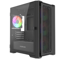 Powercase ByteFlow Micro Black LE, Tempered Glass, 4х 120mm ARGB PWM fans, чёрный, mATX [без встроенного хаба] (CAMBFB-A4-LE)