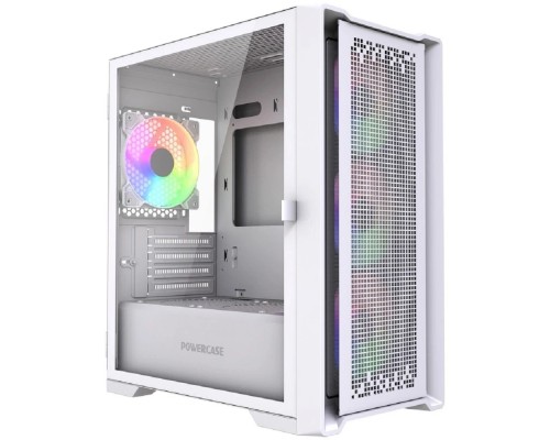 [Корпус] Powercase ByteFlow Micro White LE, Tempered Glass, 4х 120mm ARGB PWM fans, белый, mATX [без встроенного хаба] (CAMBFW-A4-LE)