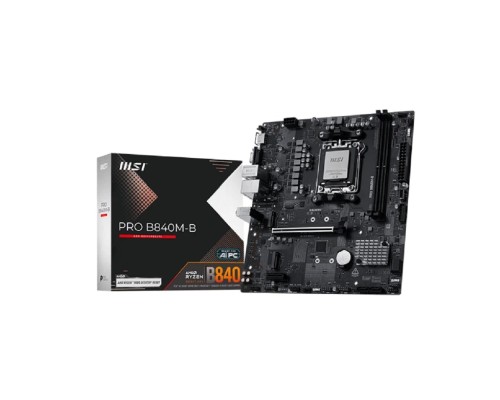 [Материнская плата] Материнская плата MSI PRO B840M-B SocketAM5 AMD B840 2xDDR5 ATX AC`97 8ch(7.1) 2.5Gg RAID+VGA+HDMI