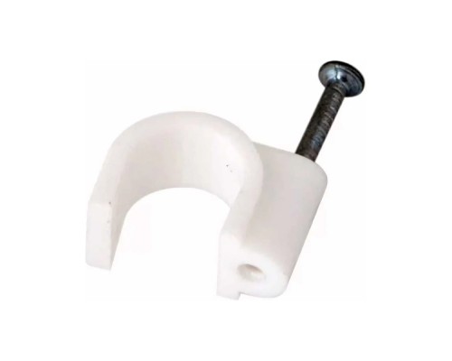 [Метизы. Саморезы, болты, гайки] Rexant (07-4006) Крепеж кабеля круглый 6мм, белый (50 шт/уп)