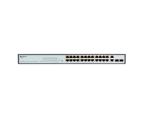 [Сетевое оборудование] ORIGO OS1326P/280W/A2A Настраиваемый L2 PoE-коммутатор 24x100Base-TX PoE+, 2xCombo 1000Base-T/SFP, PoE-бюджет 280 Вт
