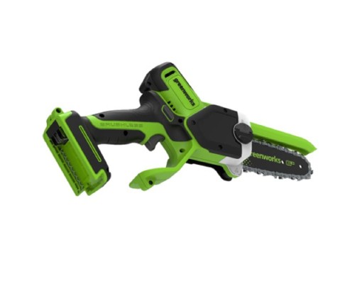 [Пилы] GreenWorks GD24CS15 Цепная мини пила аккумуляторная, 24V, 15см, бесщеточная, с автоматической смазкой цепи, без АКБ и ЗУ [2010107]