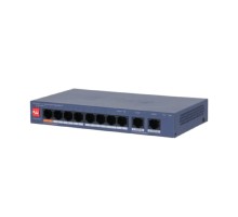 DAHUA DH-CS4010-8ET2GT-60 8-портовый PoE коммутатор управляемый 8 RJ45 10/100Мбит/с (PoE/PoE+/Hi-PoE), 2 RJ45 10/100/1000Мбит/с (uplink); до 60Вт, до 250м
