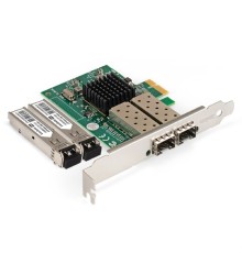 Exegate EX299088RUS Комплект: Сетевой адаптер SFP ExeGate EXE-82576-F2 +2х Трансивер Multi-Mode до 550м ExeGate EXT-1G-MM850-LC2-550M (EX296229RUS: PCI-E x1 v2.0, порты 2x SFP (10/100/1000Mb/s), Gigab