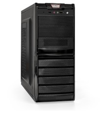 Exegate EX299348RUS Корпус Miditower ExeGate XP-329S-UNS500 (ATX, БП UNS500 с вент. 12см, 2*USB, аудио, черный)