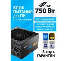 Блок питания FSP VIC-750GD ATX 750W, 80+ GOLD (POA7500101)
