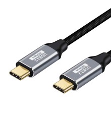 Bion Кабель USB Type-C - Type-C (CM/CM), 100W, USB 3.1 Gen2, 4K@60Hz, 10 Гбит/с, 3 м, тканевая оплётка, черный [BXP-CCP-USBC3.1-CMCM-030M-B]
