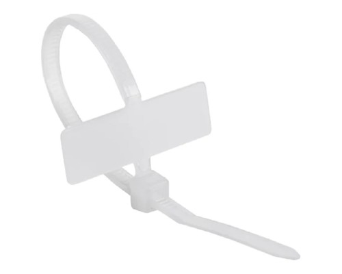 [Стяжки, крепежные материалы, маркеры] Rexant (07-0106) Хомут под маркер нейлоновый 100x2,5мм белый (100 шт/уп)