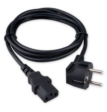 Гарнизон Кабель питания Schuko-C13, 3x0.5мм2, 6A, CCA, с заземлением, 1.8м, черный, пакет (GPC-186-0.5-1.8M)