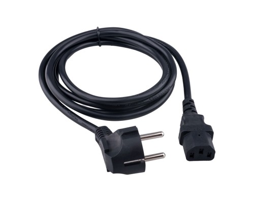 [кабели] Гарнизон Кабель питания Schuko-C13, 3x0.75мм2, 10A, CCA, с заземлением, 1.8м, черный, пакет (GPC-186-0.75-1.8M)