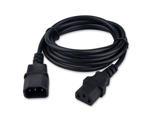 [кабели] Гарнизон Кабель питания C13-C14, 3x0.5мм2, 6А, CCA, с заземлением, 1.8м, черный, пакет (GPC-189-0.5-1.8M)