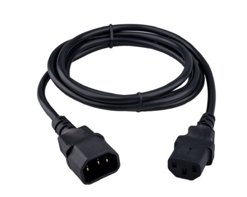 [кабели] Гарнизон Кабель питания C13-C14, 3x0.75мм2, 10А, CCA, с заземлением, 1.8м, черный, пакет (GPC-189-0.75-1.8M)