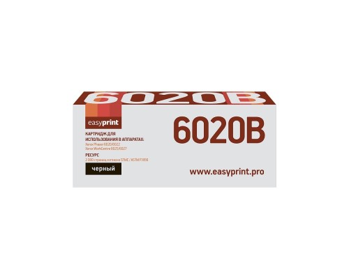 [Расходные материалы]                 6020B Тонер-картридж EasyPrint LX-6020B для Xerox Phaser 6020/6022/WorkCentre 6025/6027 (2000 стр.) черный, с чипом 106R02763