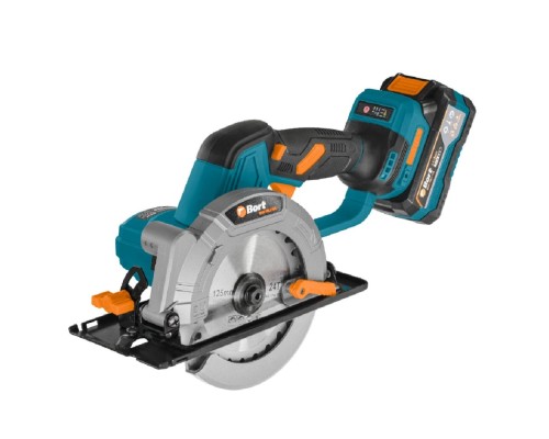 [Пилы] Bort BHK-18LI-125 ПИЛА ЦИРКУЛЯРНАЯ АККУМУЛЯТОРНАЯ [93418583] {акб 2*3,0 АЧ + ЗУ, АКБ Makita 18V LXT, 1200 Вт, 10800 об/мин, диск 125 мм, 22 мм, 2 кг, аксессуаров 2 шт }