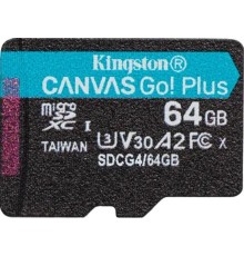 Micro SecureDigital 64GB Kingston SDCG4/64GBSP Canvas Go! Plus V30 A2 w/o adapter