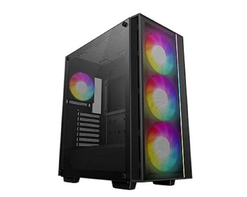 [Корпус] Deepcool MATREXX 55 MESH V4 без БП, боковое окно (закаленное стекло), 3xARGB LED 140мм вентилятора спереди, 1xARGB LED 120мм вентилятор сзади, черный, ATX