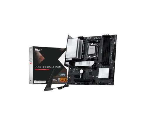 [Материнская плата] Материнская плата MSI PRO B850M-A WIFI SocketAM5 AMD B850 4xDDR5 mATX AC`97 8ch(7.1) 5Gigabit RAID+HDMI+DP