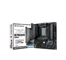 MAXSUN MS-Terminator B760M GKD5 DARK (Socket 1700, mATX, 2*DDR5, DP/HDMI, 4*SATA3, 3*M.2, 1*PCIEx16/1*PCIEx4/1*PCIEx1, LAN 1*2.5G , 6*USB2.0, 2*USB 3.2, 2*ARGB+1*RGB, black, RTL)