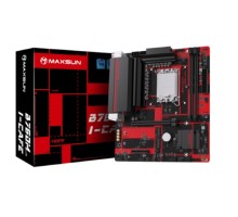 MAXSUN MS-B760M I-CAFE (Socket 1700, mATX, 2*DDR5(96Gb), DP/HDMI, 2*SATA3, 3*M.2, 1*PCIEx16/1*PCIEx4, 6*USB 2.0, 2*USB 3.2 Gen1, LAN 1*2,5G, ARGB, black-red, RTL)
