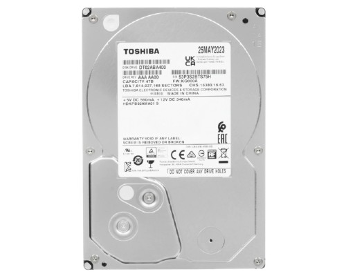 [Жесткий диск] 4Tb Toshiba (DT02ABA400)  5400rpm, 128MB buffer, 512e, SMR, Desktop HDD 3.5