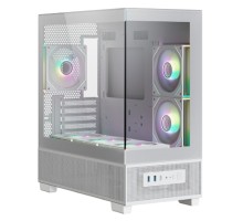 XASTRA Q500M 6ARGB-C10-UC White mATX/Aquarium/Screewless/ 6x120mm ARGB PWM FM fans/Argb+PWM HUB 10port/ Type-C/ Q500M-6FM12A-C10-UC-WH