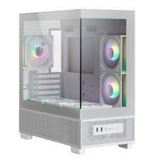 XASTRA Q500M 6ARGB-C10-UC White mATX/Aquarium/Screewless/ 6x120mm ARGB PWM FM fans/Argb+PWM HUB 10port/ Type-C/ Q500M-6FM12A-C10-UC-WH