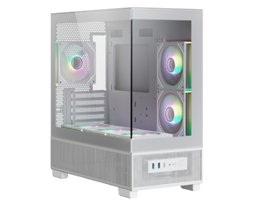 [Корпуса] XASTRA Q500M 6ARGB-C10-UC White mATX/Aquarium/Screewless/ 6x120mm ARGB PWM FM fans/Argb+PWM HUB 10port/ Type-C/ Q500M-6FM12A-C10-UC-WH