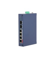 DAHUA DH-CHS4206-4ET-90 4-портовый PoE коммутатор управляемый 4 RJ45 10/100Мбит/с (PoE/PoE+/Hi-PoE), 2 SFP 1000Мбит/с (uplink);  PoE: порт 1 до 90Вт IP30, IK06; монтаж на DIN-рейку