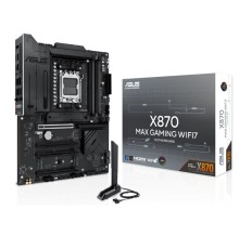 ASUS X870 MAX GAMING WIFI7 (Socket AM5, ATX, 4xDDR5(256GB), HDMI, 1xPCIe 5.0x16/2xPCIe 4.0x16/xPCIe 3.0x16, 1xLAN (2.5GbE), Wi-Fi 7, BT, 4xSATA 6Gb/s, 3xM.2, 2xUSB4 Type-C, 4xUSB 3.2, 4xUSB 2.0)