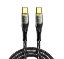 Rexant (18-7092) Кабель Type-C – Type-C, 5А, 100Вт, 1м, в черной нейлоновой оплетке со световой индикацией