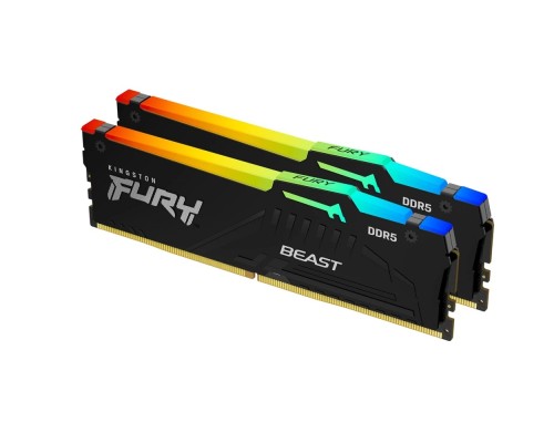 [Модуль памяти] Kingston 64GB 6000MT/s DDR5 CL36 DIMM (Kit of 2) FURY Beast RGB KF560C36BBE2AK2-64