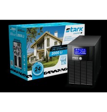 ИБП STARK SC 2000 LI {2000ВА/1200Вт, Line-Interactive, на пол, 140-300В, 4хЕВРО, Чистый синус, SNMP, AS400, БЕЗ АКБ - внешние батареи х2 9-400 Ач}