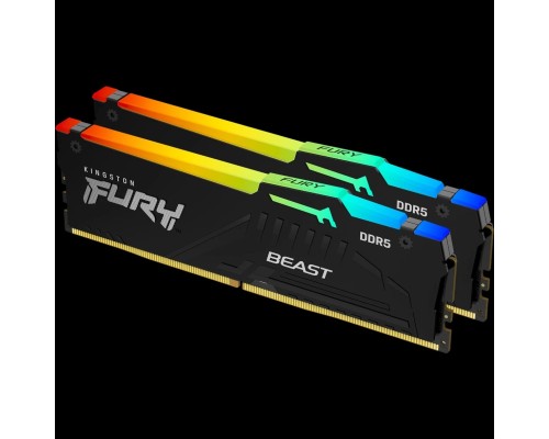 [Модуль памяти] Kingston 64GB 5600MT/s DDR5 CL40 DIMM (Kit of 2) FURY Beast RGB KF556C40BB2AK2-64