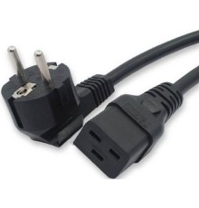 Кабель питания Filum FL-PC-SH90/C19-C3-3.0-BK ПВС-АП 3x2.5 CEE 7/7(Schuko) угловая - C19, 220/250В, 16А, чёрный, 3м (974709)