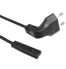 Кабель питания Filum FL-PC2.5-EUA-C7-3M CEE 7/16 угловая -С13, 2х0.5, 220В, 2.5A, чёрный, 3м (1115458)